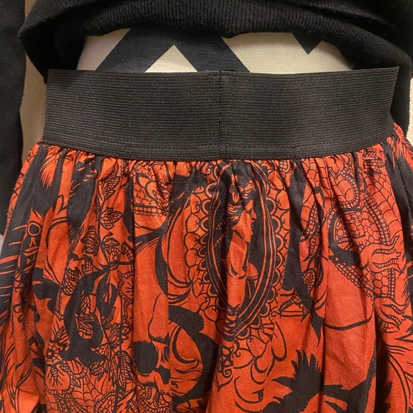 NWOT Hemet rockabilly pleated elastic skirt - Picture 6 of 7